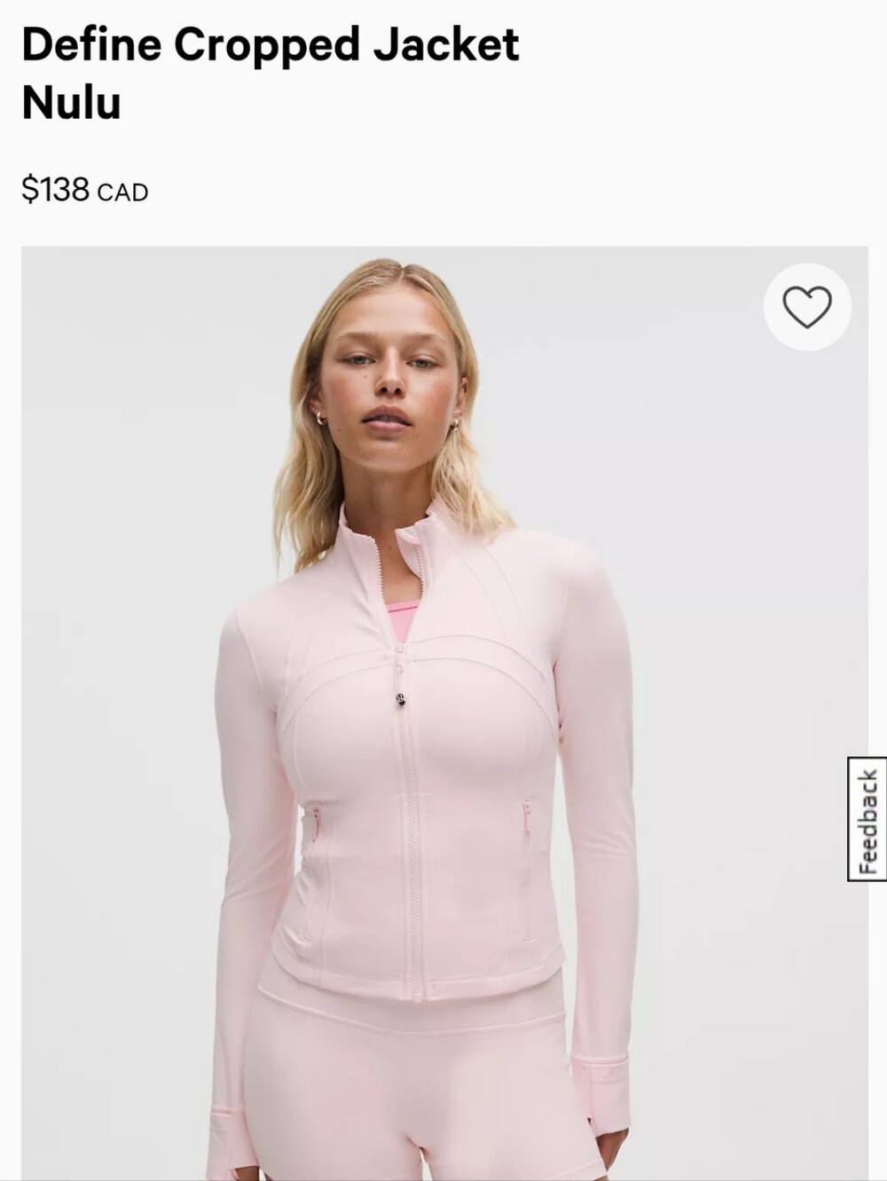 NWT Lululemon Define Cropped jacket nulu